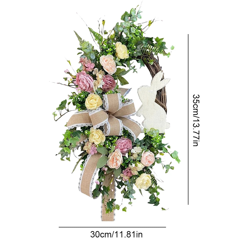 Easter Front Door Spring Cross Wreath