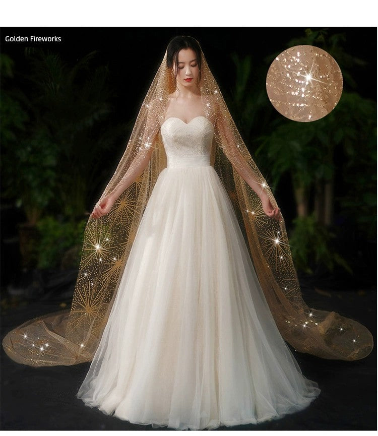 Bride Wedding Long Big Tailing Veil