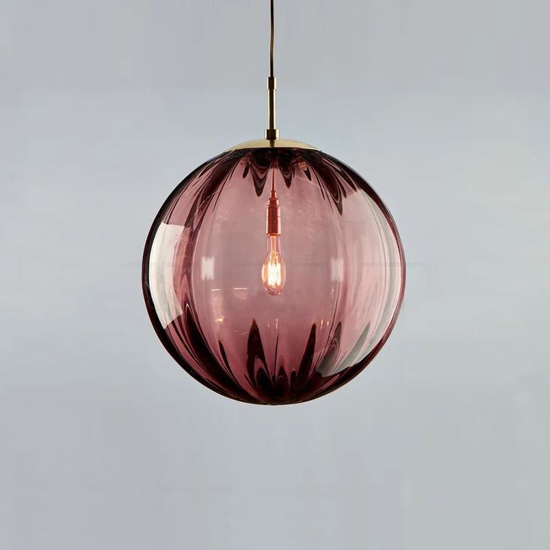 Modern Color Led Pendant Light Glass Ball Kitchen Fixtures