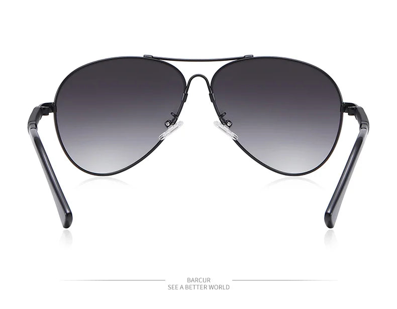 BARCUR Design Frame Sunglasses Polarized For Men Women Pilot Gradient Lens Eyewear Mirror Shades