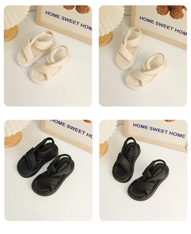 Girls Summer Beach Cross-tied Sandals