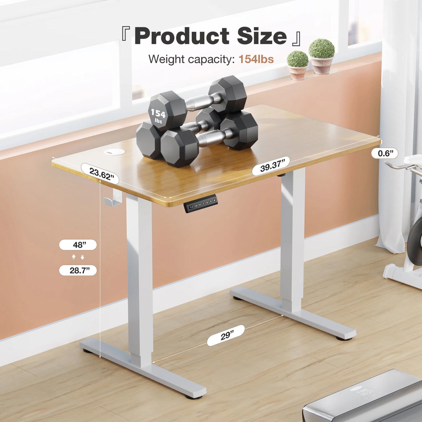 Electric Standing Desk Height Adjustable 40x24 Inch