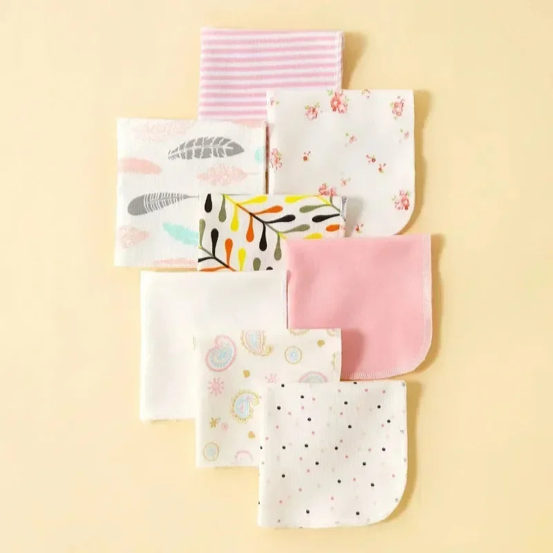 5/8 Pcs Cotton Newborn Baby Towels Set Saliva Washcloth