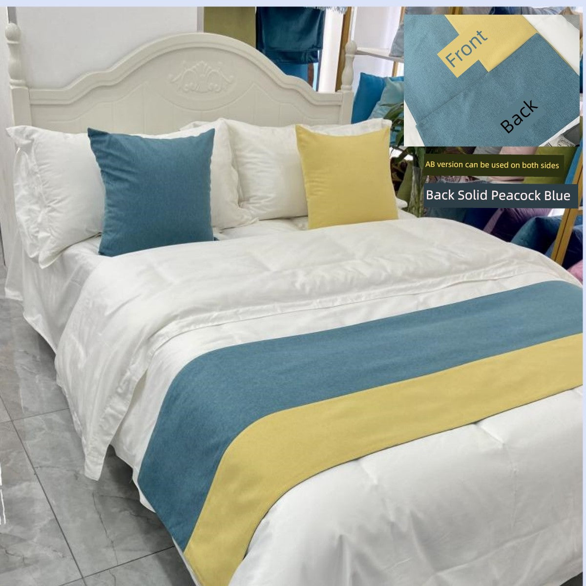 Luxury Hotel Room Removable and Washable Pillow Bed Cushion Cover & Bed Runners