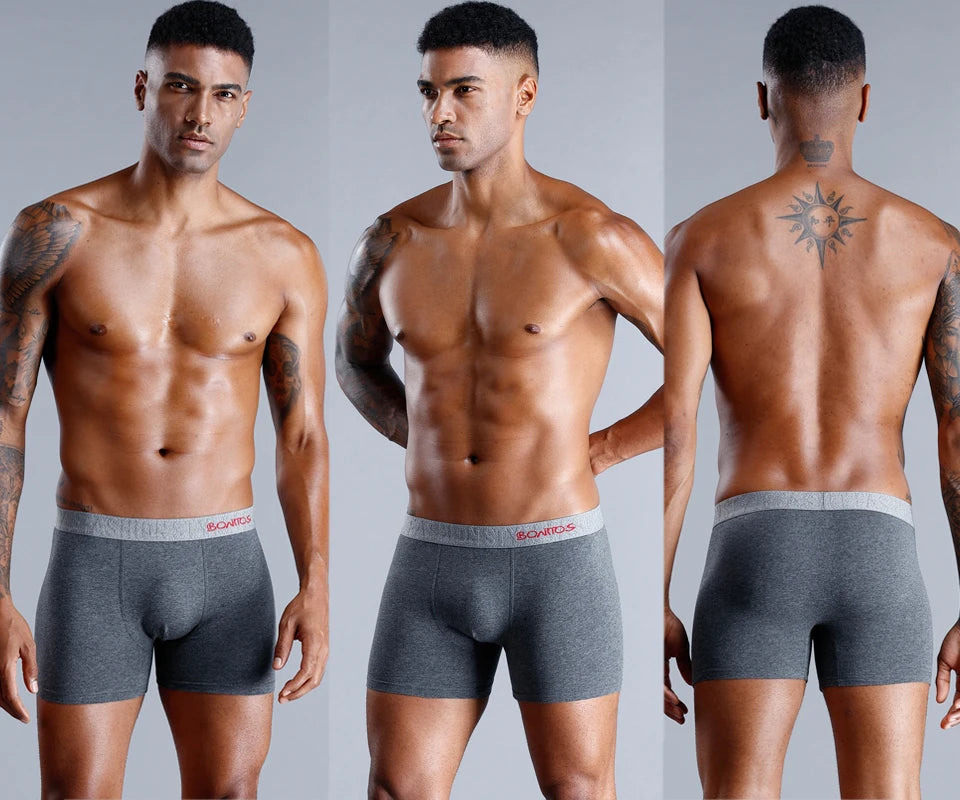 4Pcs Men's Cotton Underpants Sexy Boxers