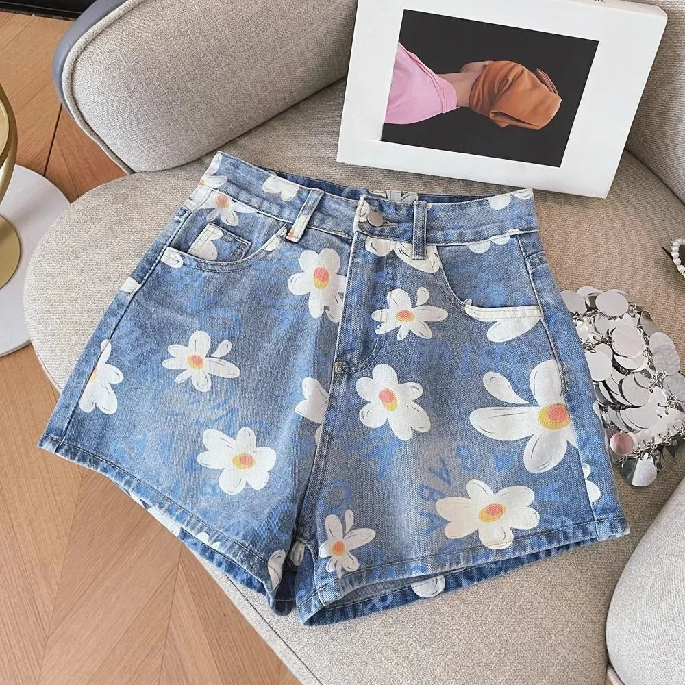 Summer Light Blue Loose Women Summer Short Jeans Pants