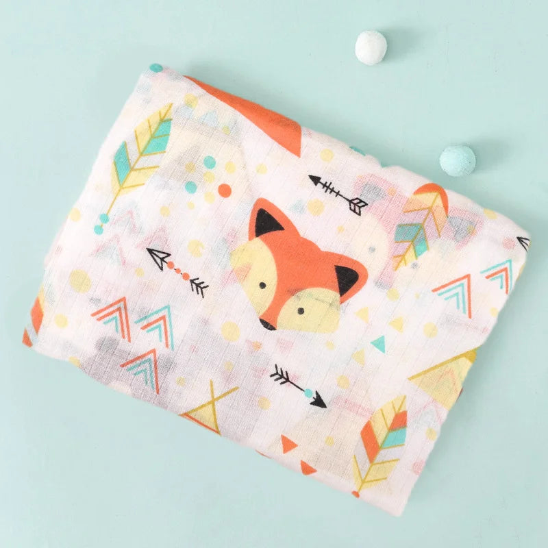110cm Baby Swaddle Blanket Wrap Burping Clothes Dual Layers Muslin Blankets Boy Girl Organic Soft Cotton