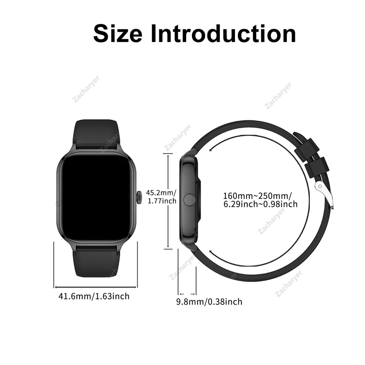 Smart watch full touch screen, sports watch.