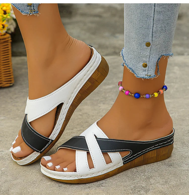 Women's Mix Color Wedges Heeled Sandals