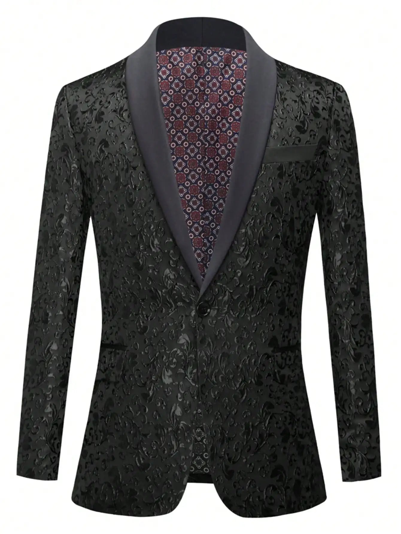 Men's Party Floral Paisley pattern tuxedo jacket, single-button dress suit jacket