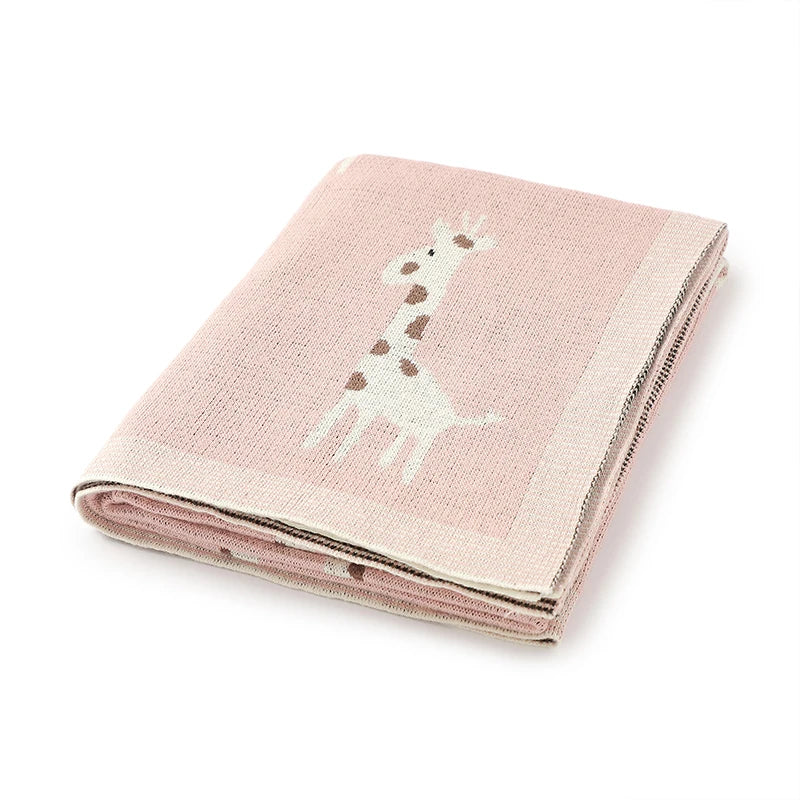 Cotton Knitted Baby Blanket Newborn Boys Girls Super Soft Stroller Basket Swaddle Wrap 100*80cm Infant Receiving Quilt