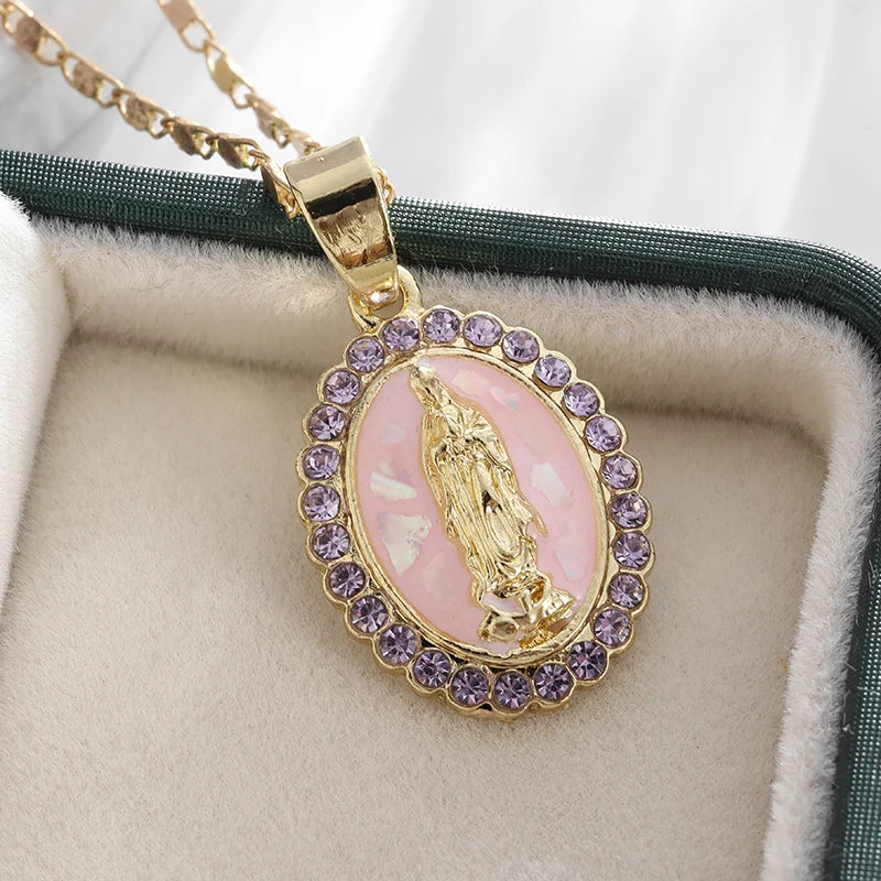Unisex Virgin Mary Blessing Necklace Pendant