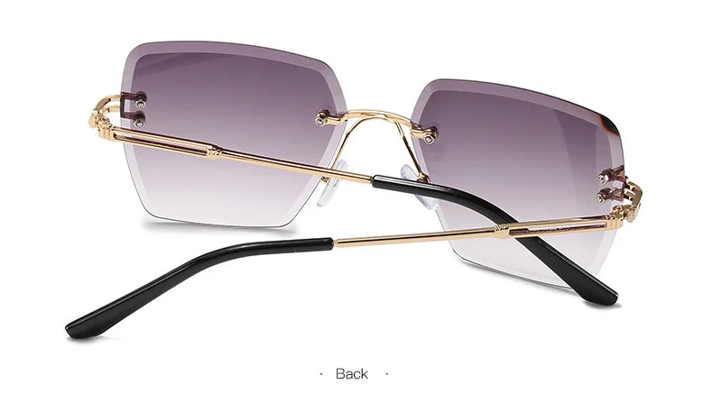 Trendy Polygonal Gradient Women Frameless Sunglasses
