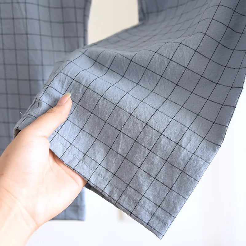 Men's Pajamas Summer Thin Short-sleeved Shorts Cotton Plaid
