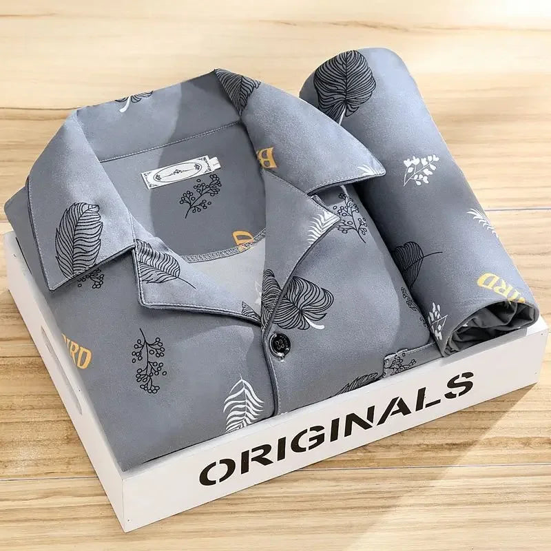 Men's 100% Cotton Long Sleeve Pajama Set