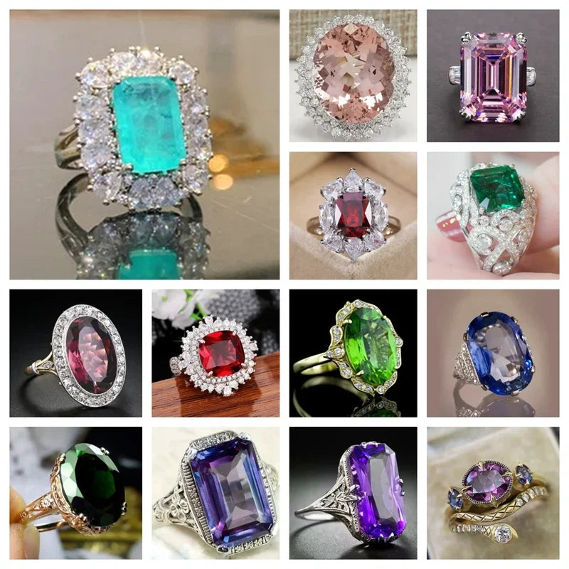 Gorgeous Exquisite High-end Women Crystal Zircon Rings