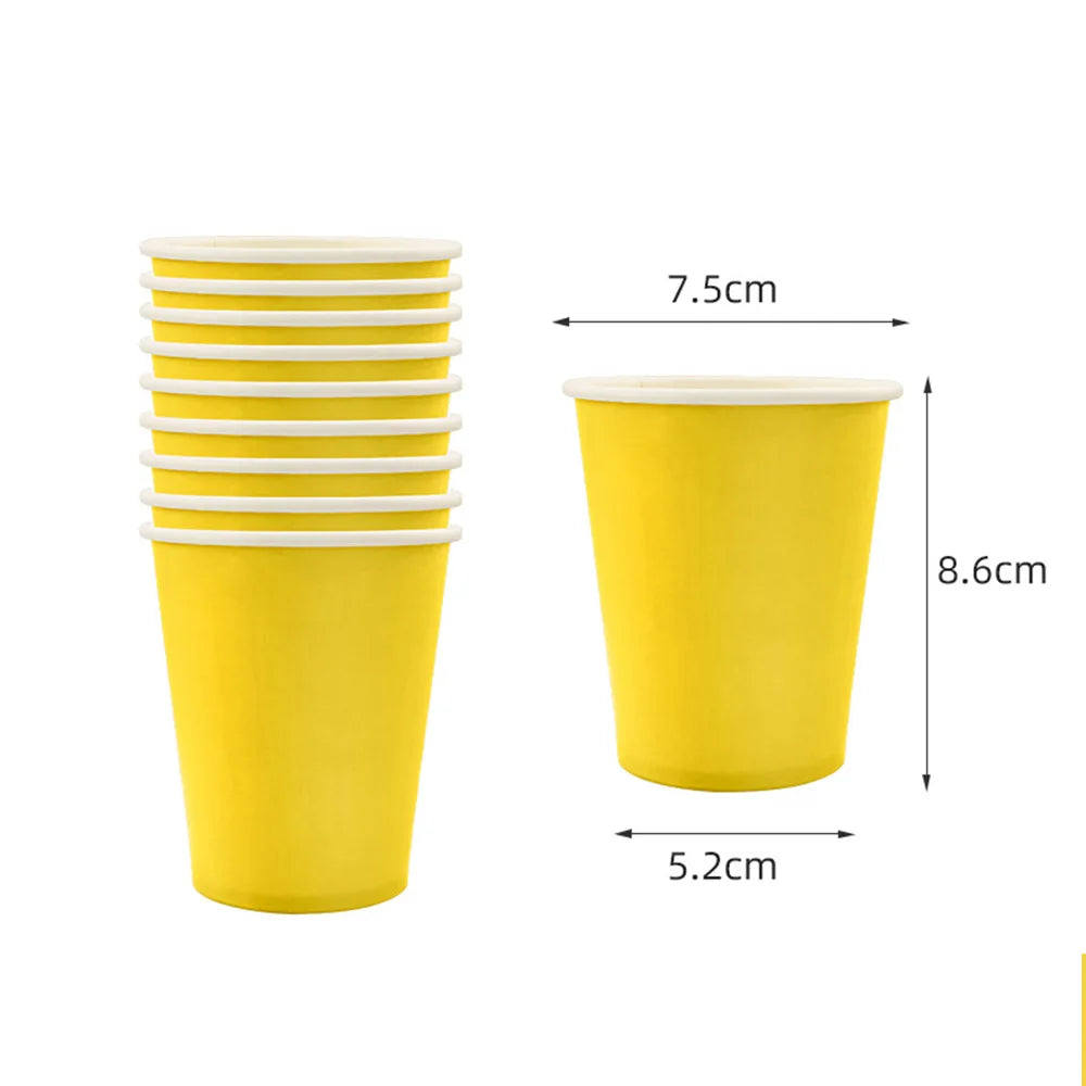 10/20/30/50/100pcs Disposable Paper Cups Solid Color For Water DIY Birthday Wedding Party Picnic BBQ Travel and More