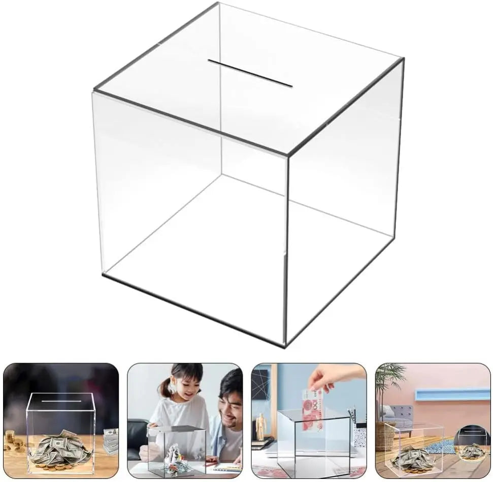 Piggy Banks for Adults Clear Acrylic Money Saving Bank Break to Open