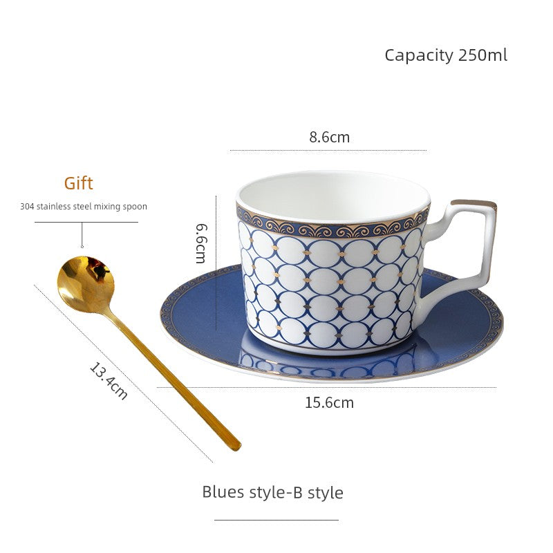 Exquisite Luxury Ceramic British Bone China Coffee Cups and Saucer