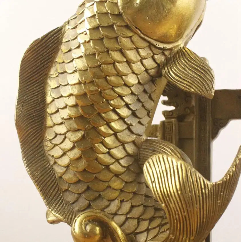 Copper Fish Leaping Dragon Gate Decoration Copper Feng Shui Home Decoration Carp Leaping Dragon Gate Metal Crafts