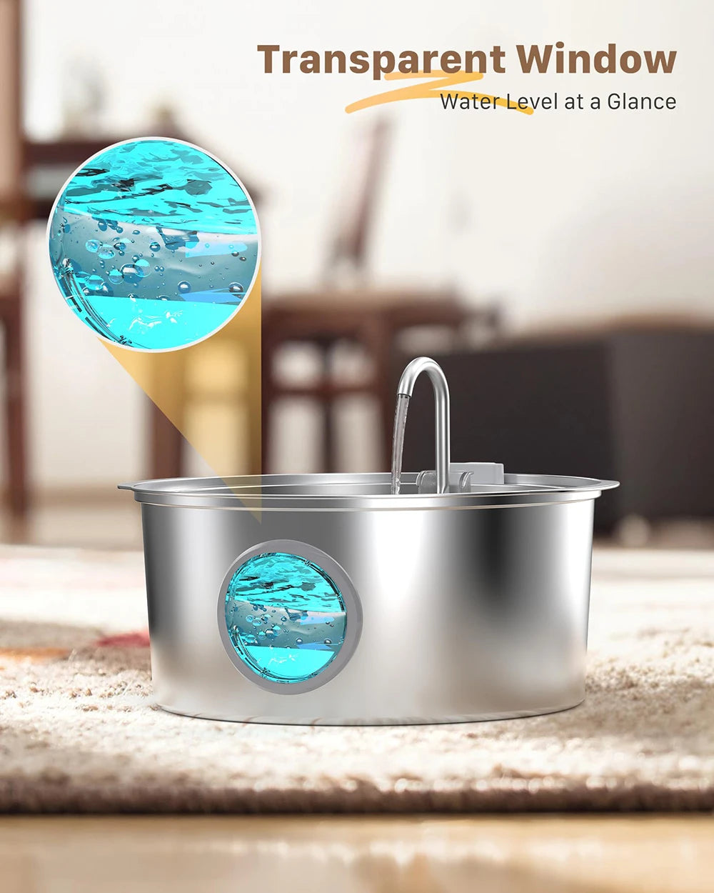 7L Large Capacity Stainless Steel Cat Water Fountain Dog Pet Automatic Water Feeder