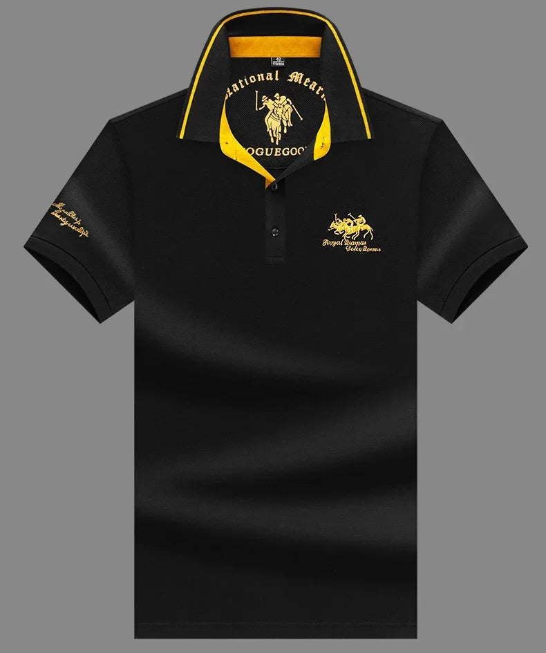 High Quality Men's Cotton Embroidered Summer Polo Shirt Short Sleeve T-shirt