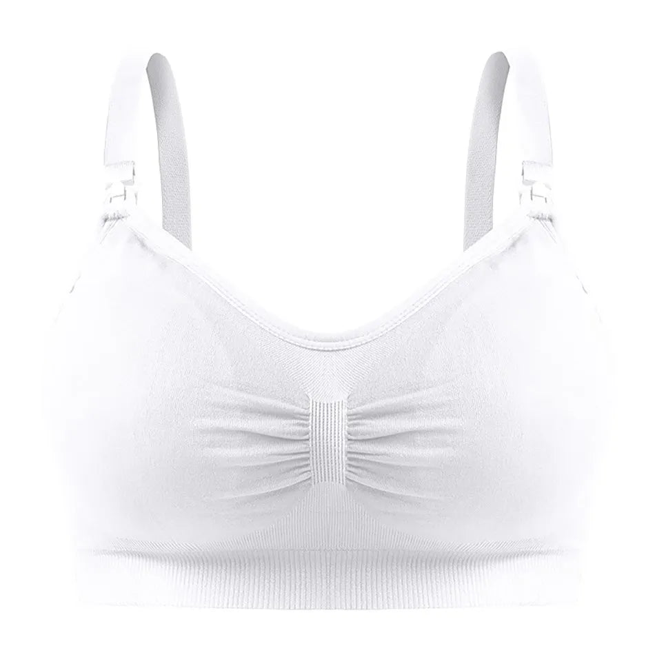 Breastfeeding Bra Upper Buckle Wirefree Seamless Postpartum Removable Chest Pad