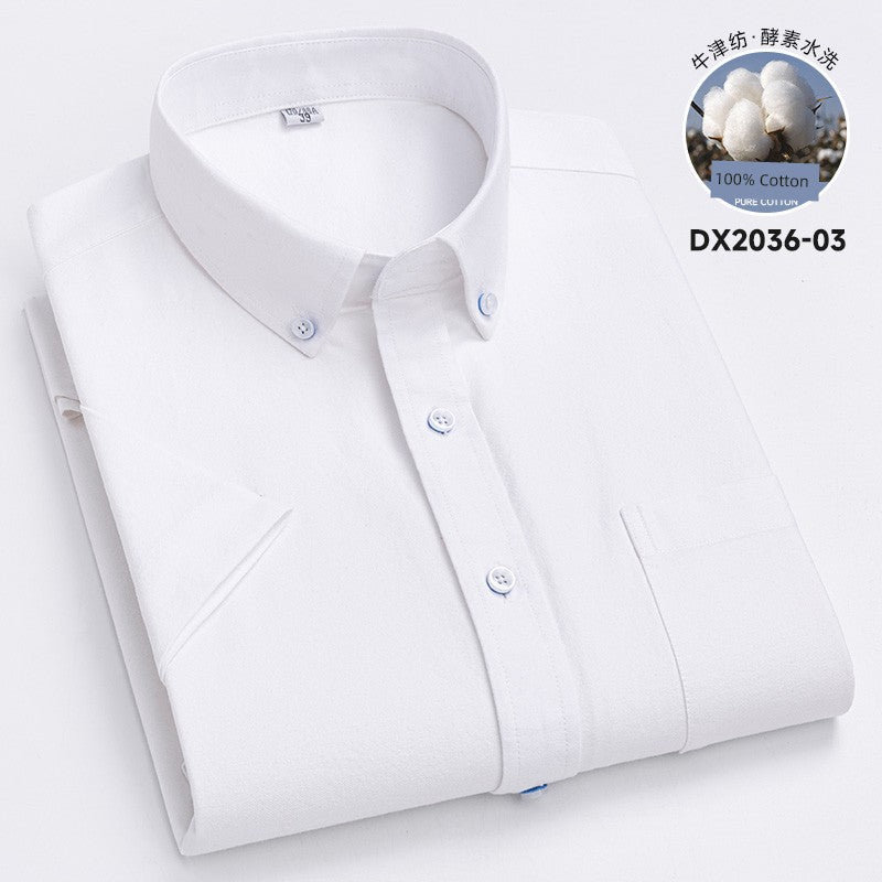 Casual Oxford Men's Short-Sleeved Dress Shirts