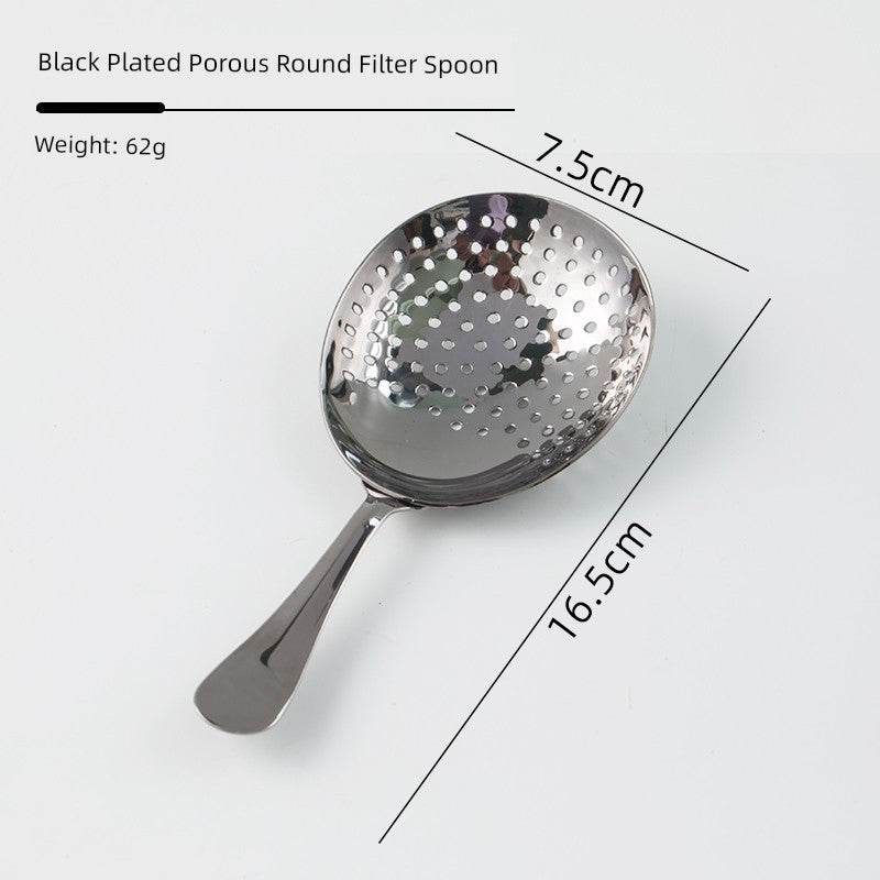 304 Stainless Steel Ice Filter Spoon-Shaped Ice Strainer Creative Cocktail Bar Filter Partition Ice Filter Cocktail Ice Cube