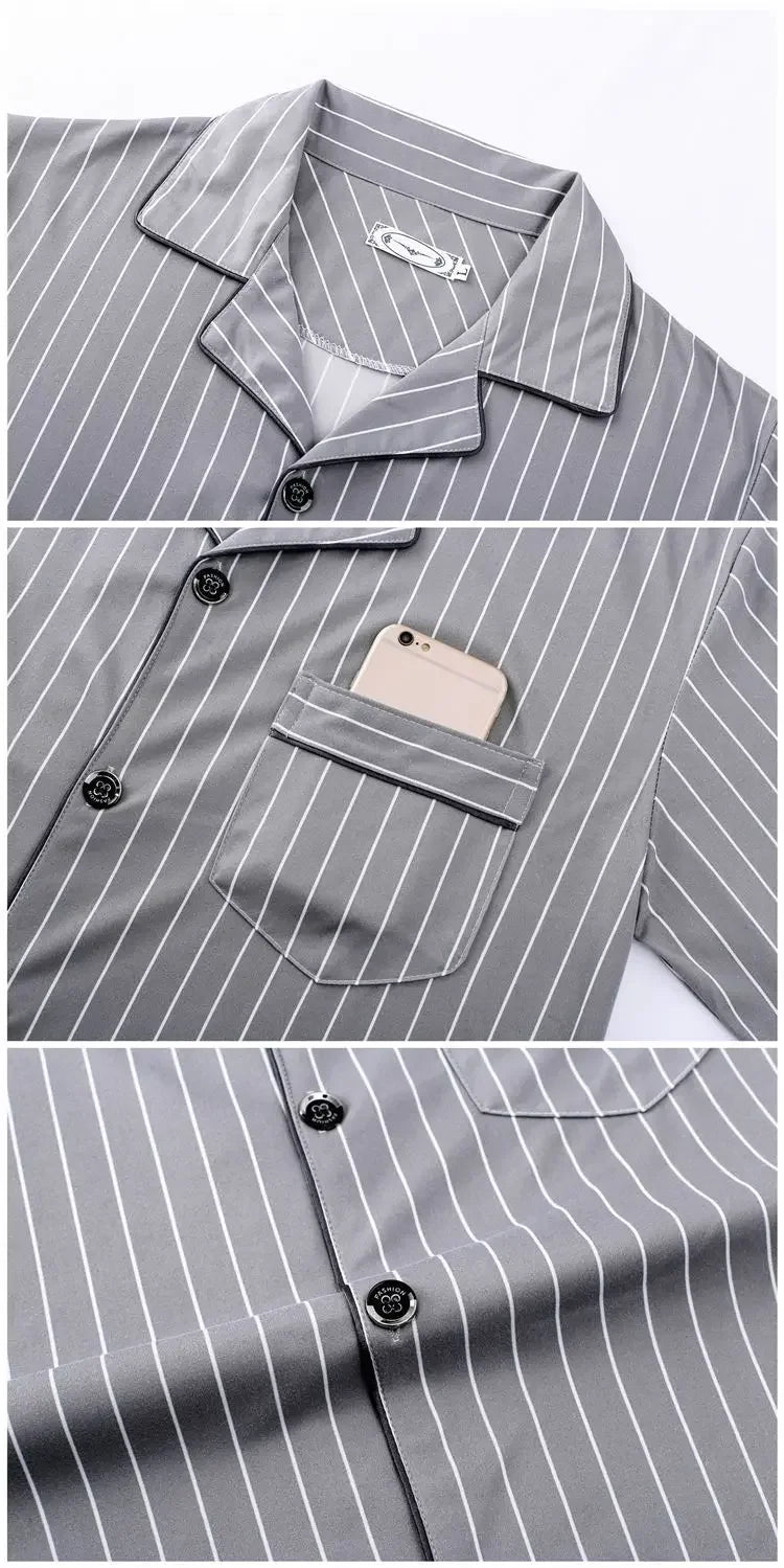 Men's 100% Cotton Long Sleeve Pajama Set