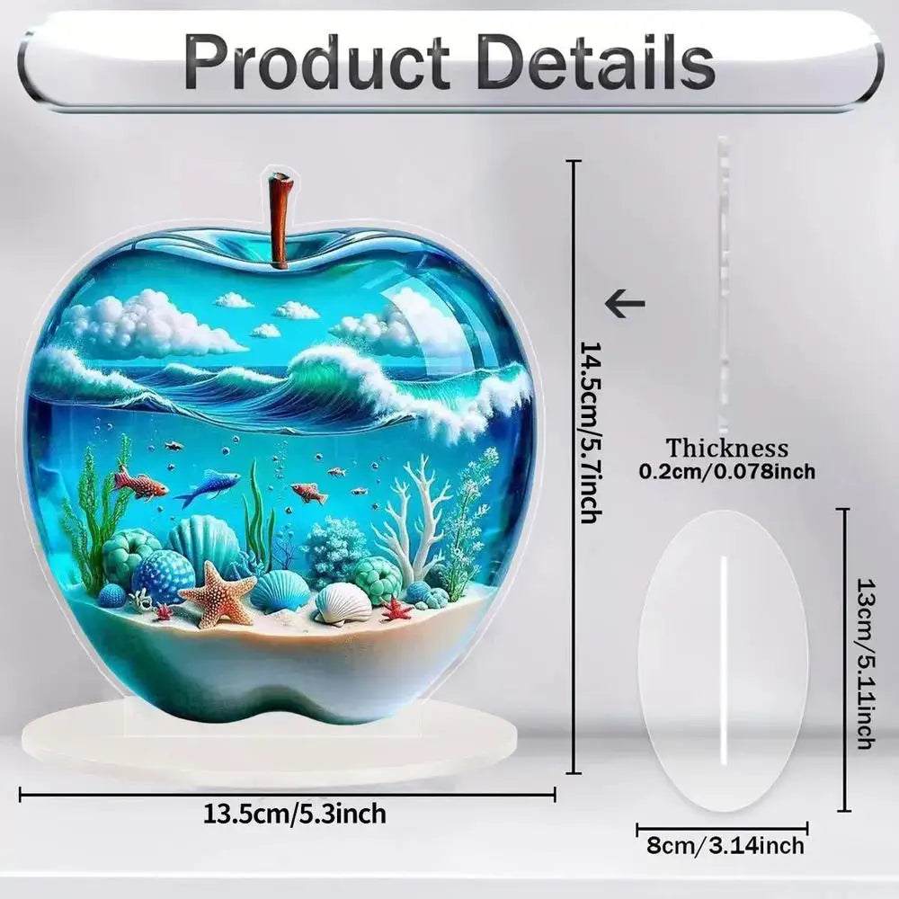 Acrylic Crystal Glass Apple Table Ornament Decoration