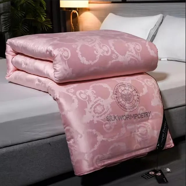 100% Mulberry silk with warm thickened quilt core 5kg winter comforter cotton cover spring autumn home quilt luxury blanket