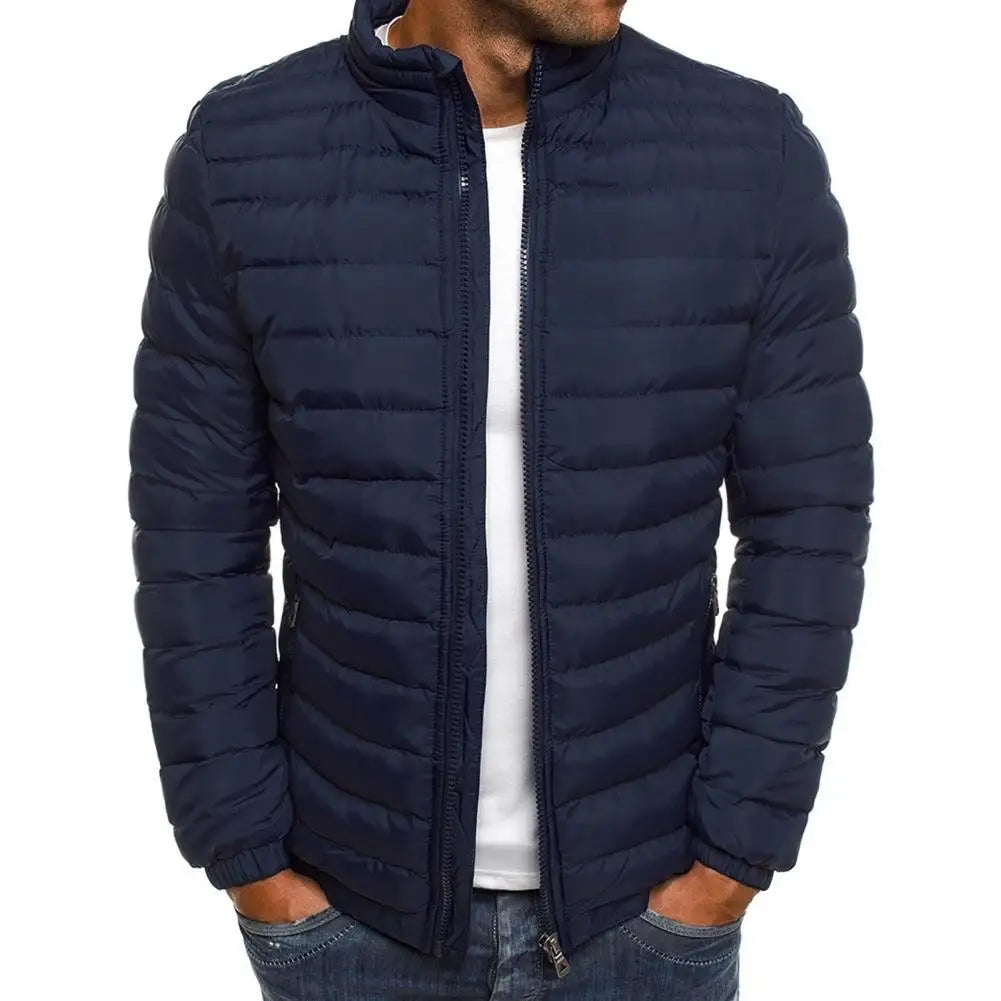 Outdoor Down Parka Jacket Zipper Pockets Keep Warm from Cold Unisex Man Woman