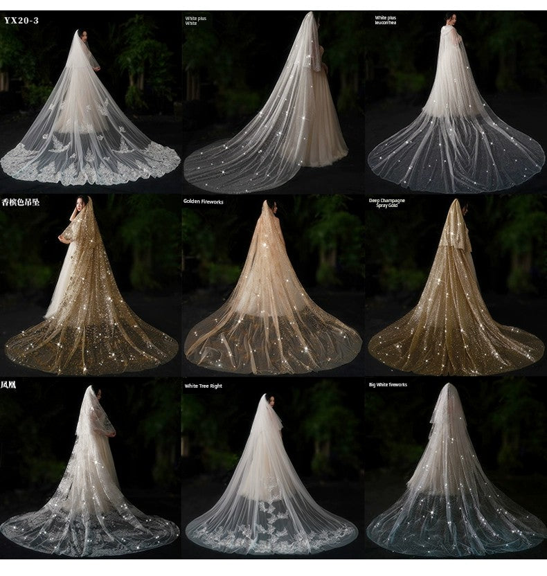 Bride Wedding Long Big Tailing Veil