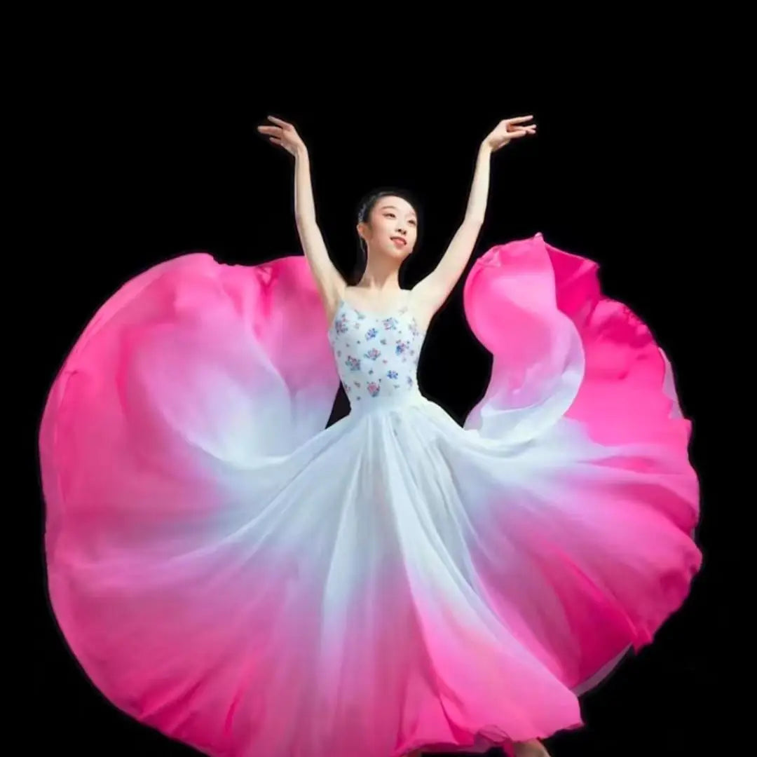 Women Classical Swing Dance Training Skirt Wrap Ethereal 720 Degree Skirt