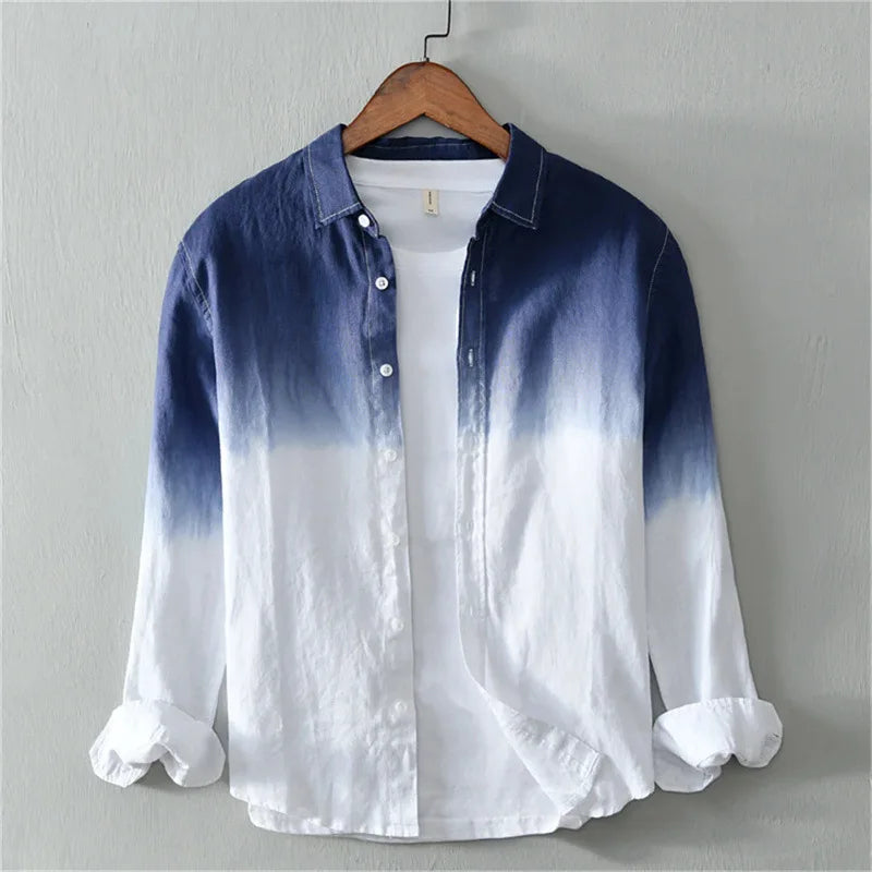 Spring and Autumn Casual Collar Shirt Long Sleeve 3D Printed Light Color XS-6XL