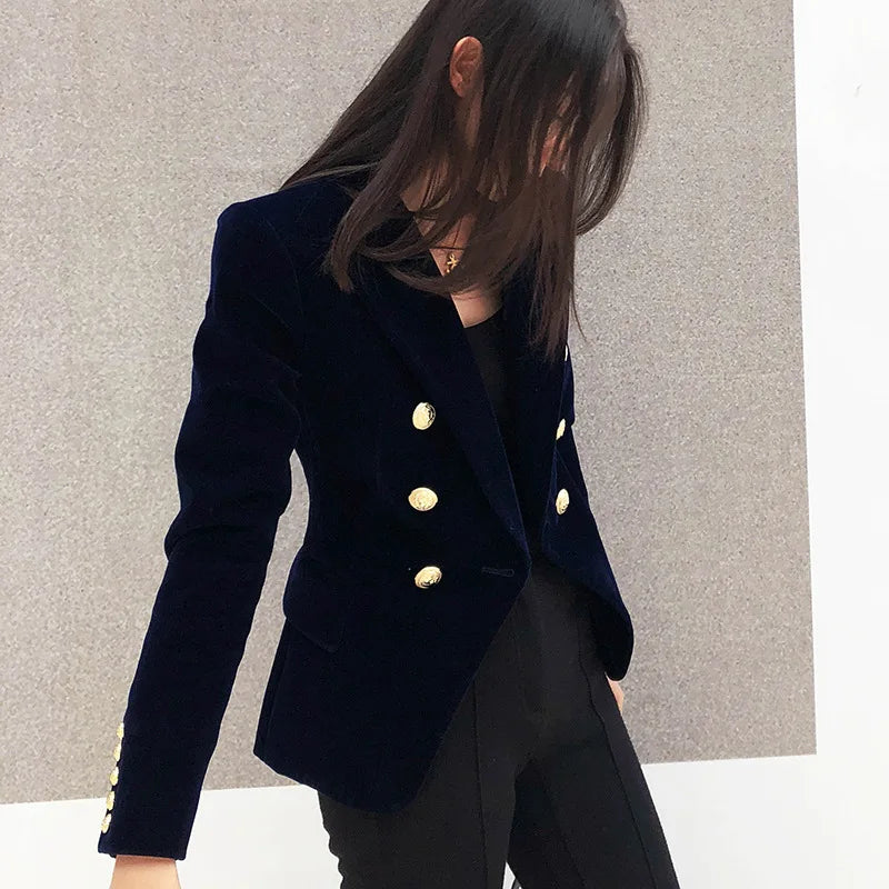 Women Slim Velvet Blazer