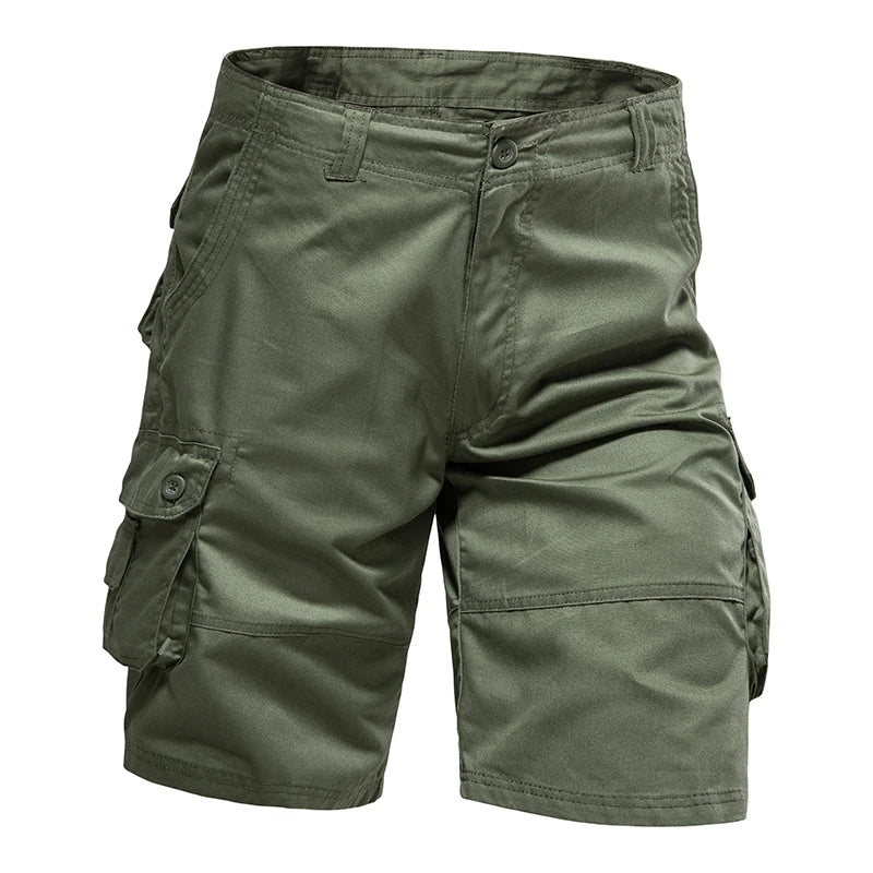 Men's Shorts Loose Large Size Multi-Pocket Overalls Summer Cotton Comfortable Short Pants Outdoor Casual Sports Beach Pants