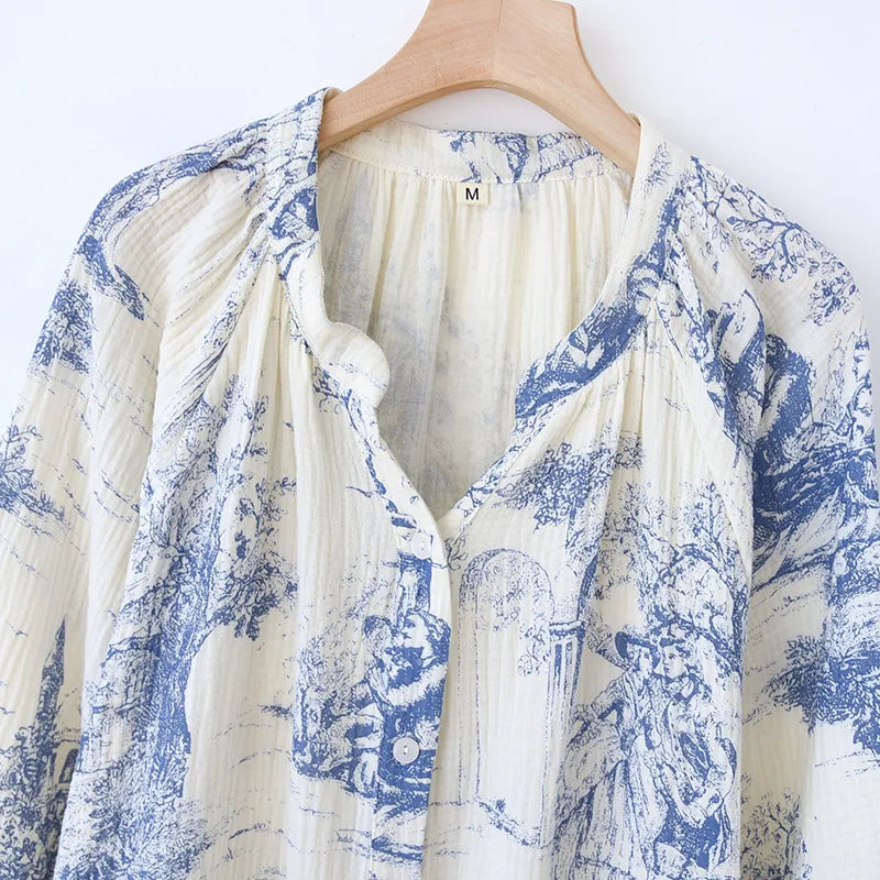 Pure Cotton Nightgown Sleepwear Dress Women's