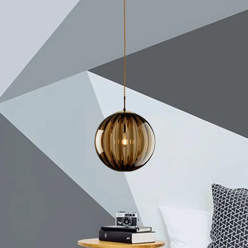 Modern Color Led Pendant Light Glass Ball Kitchen Fixtures