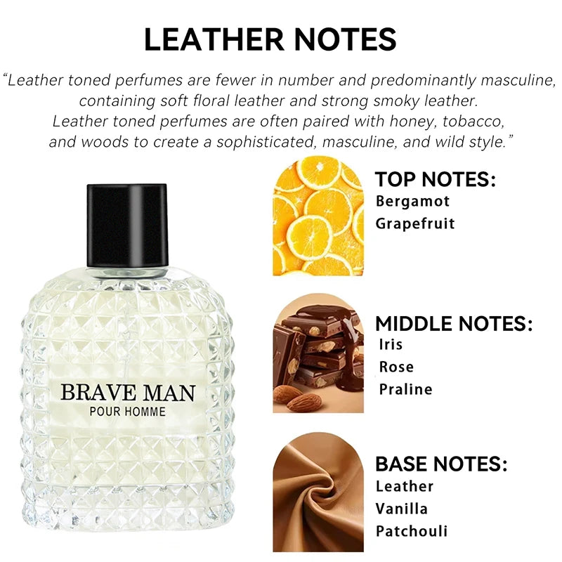 100ML Brave Man Wolf Smoke Perfume Charming Cologne Long-Lasting Fragrance Woody Floral Scent