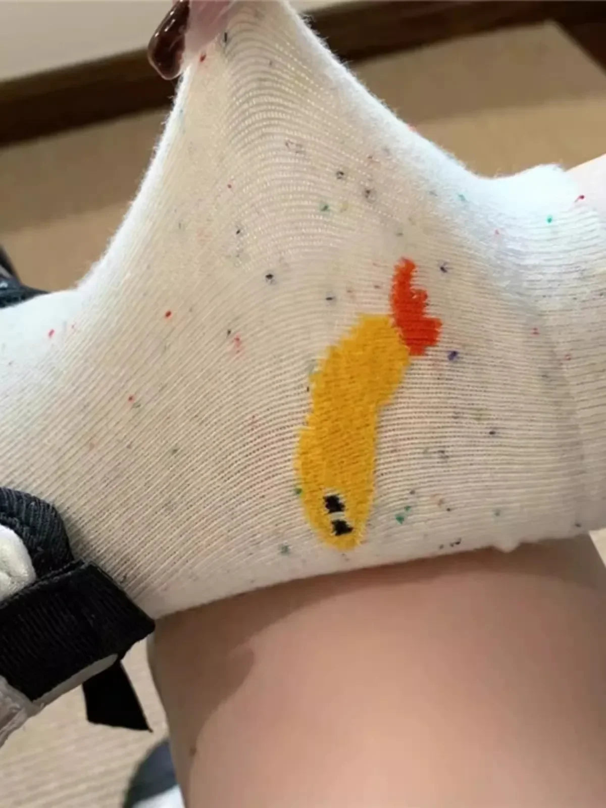 1/2pairs Cartoon Cat Fish Pattern Middle Tube Socks Soft Thermal Warm Crew Sock