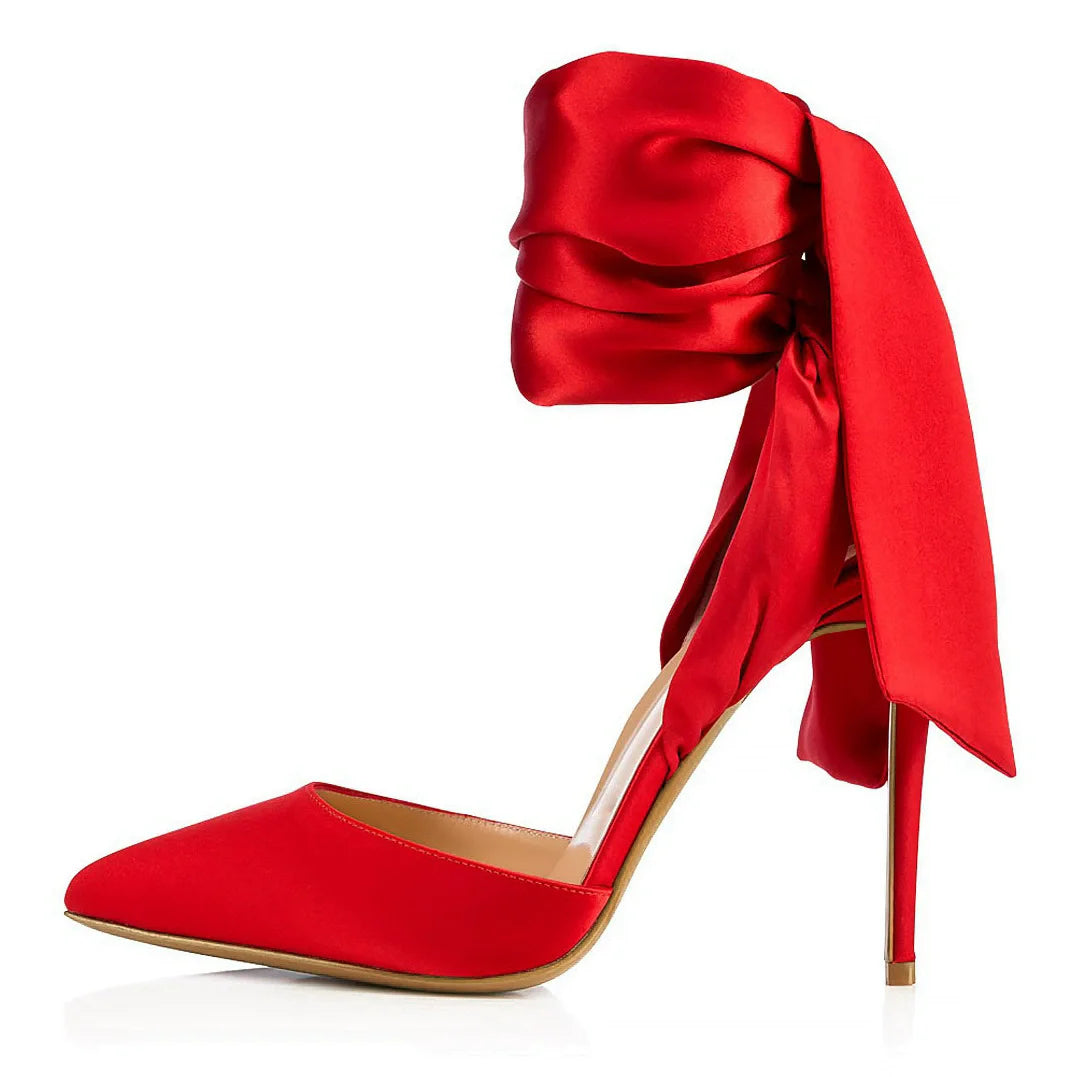 Summer satin bow cross-band sexy open-toe women sandals thin high-heeled shoe
