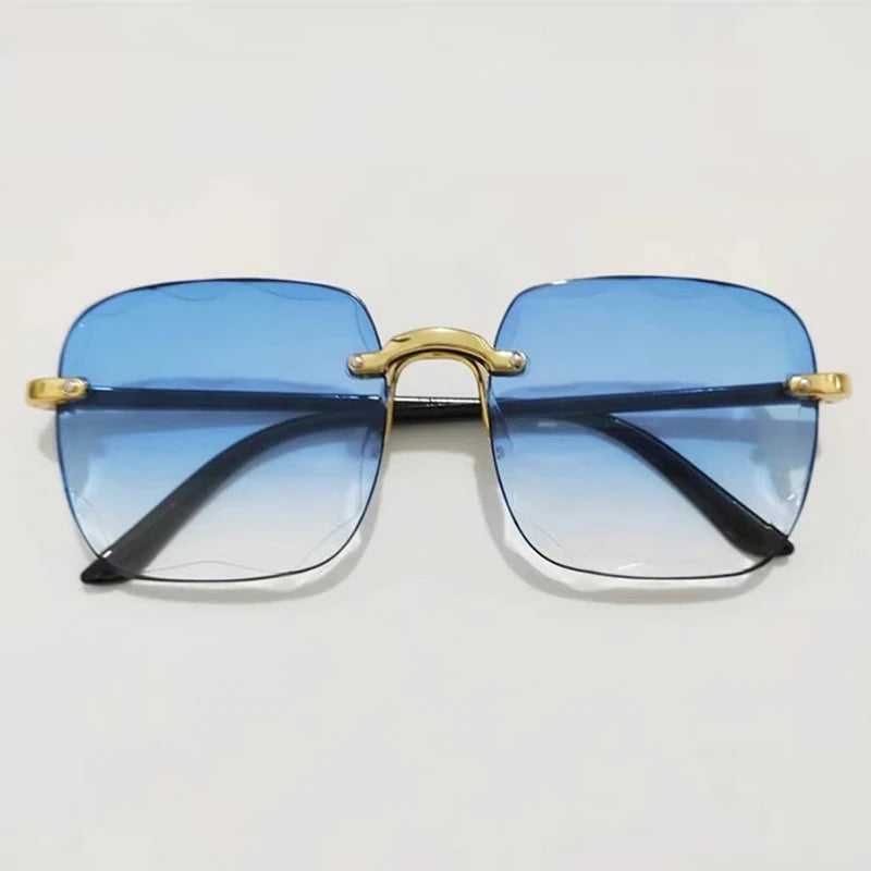 Sunglasses For Women ladies Rimless Diamond cutting Lens Brand Designer Ocean Shades