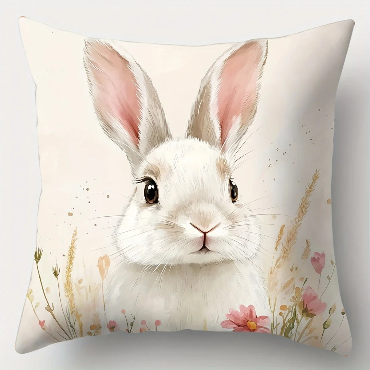 Easter Bunny Cushion Printed Pillow Covers Zipper for Living Room Sofa Bedroom Decor
