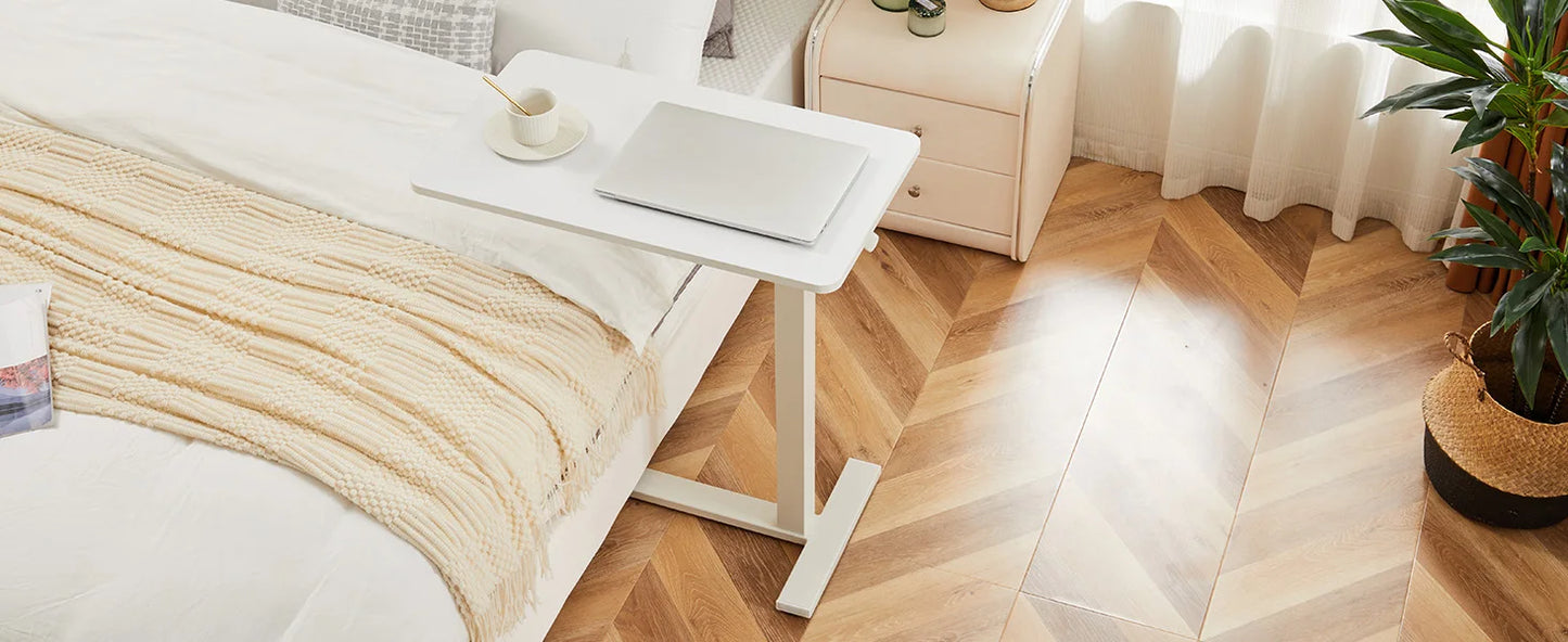 Mobile Standing Desk Table with Hidden Wheels Adjustable Height