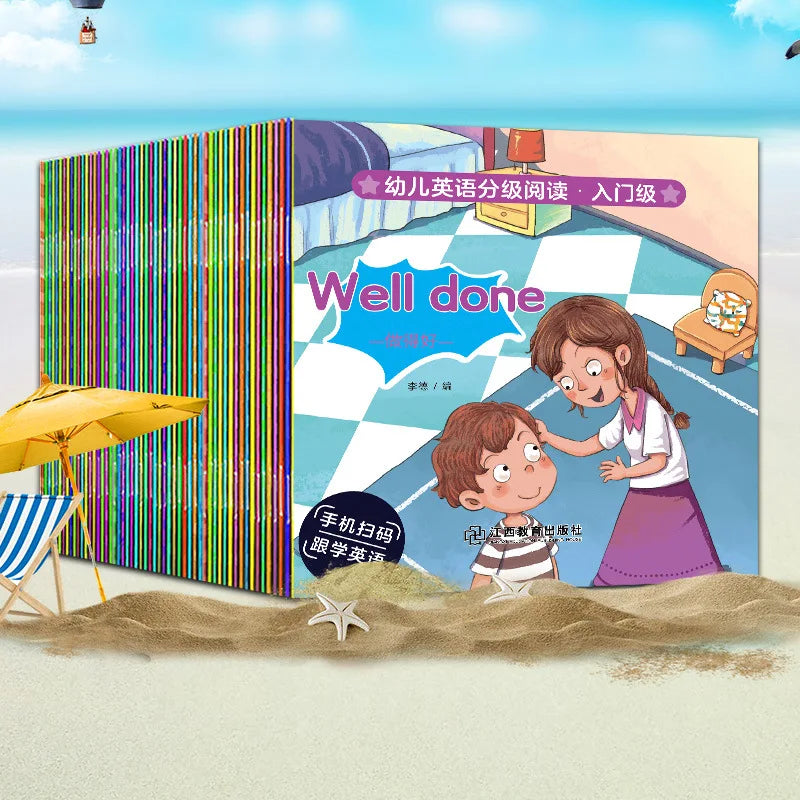 40 Children's Books English Grade Reading for Early Education Including QR Code Video