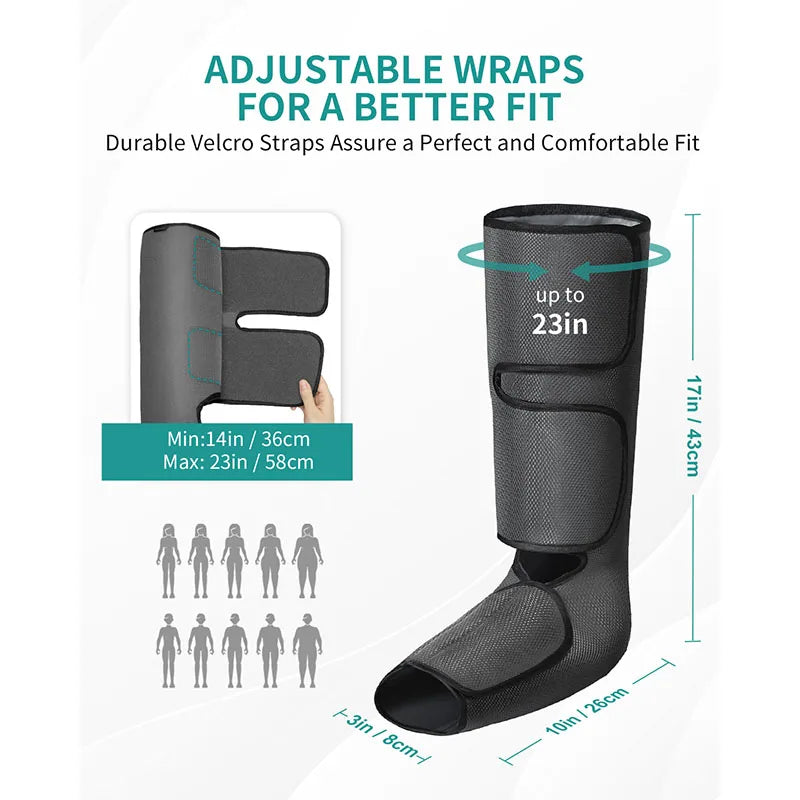 Leg Massager Air Compression Calf Wrap for Blood Circulation and Relaxation Lymphatic Drainage