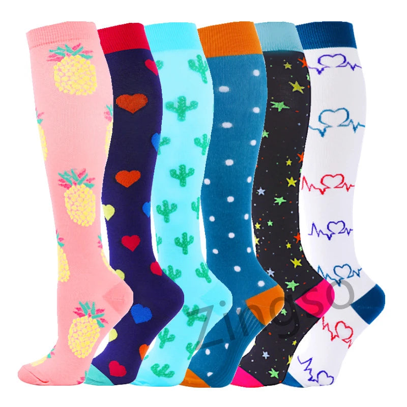 3/67 Pair Compression Stocking Women Men Knee High 30mmHg Edema Diabetes Varicose Veins Running Travel Sport Compression Socks