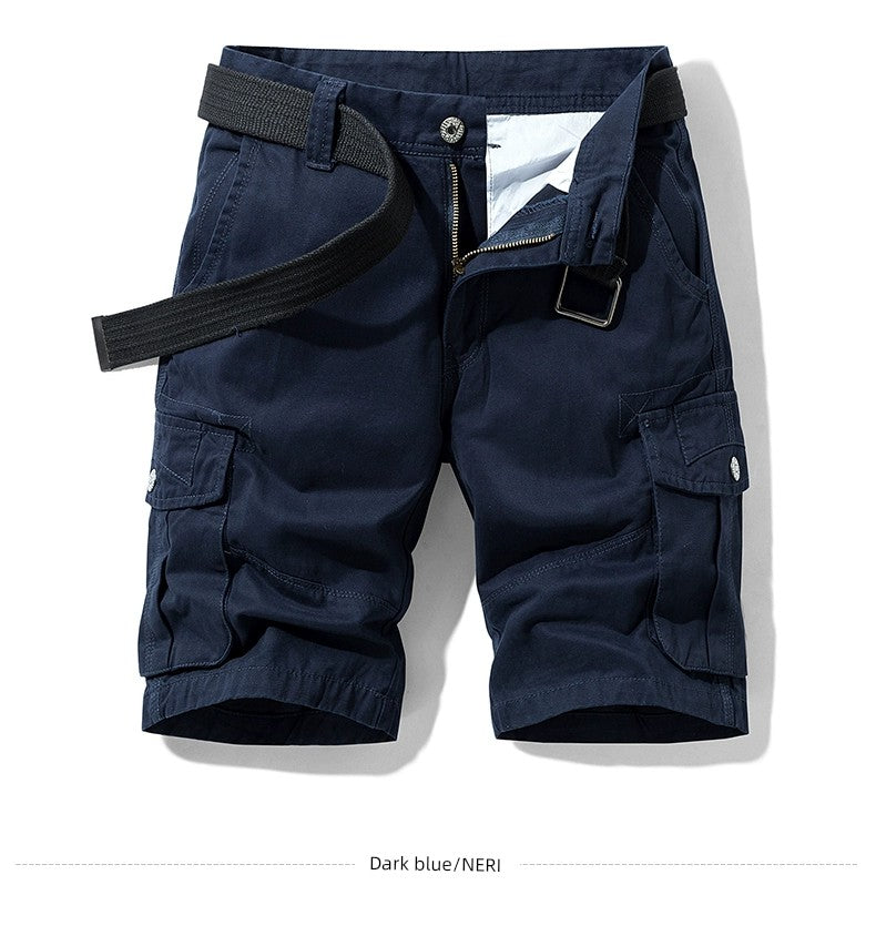 Men's Summer Straight-leg Casual Multi-Pocket Cotton Parka Shorts